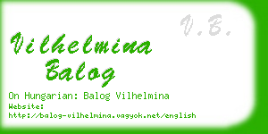 vilhelmina balog business card